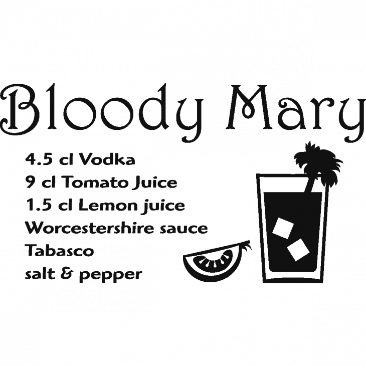 Adesivi murali per la cucina - Adesivo decorativo cocktail Bloody Mary - ambiance-sticker.com
