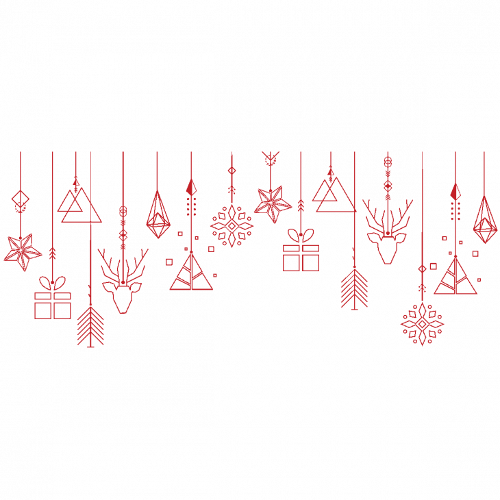 Adesivi murali Natale - Adesivo Natale corona natalizio rosso - ambiance-sticker.com