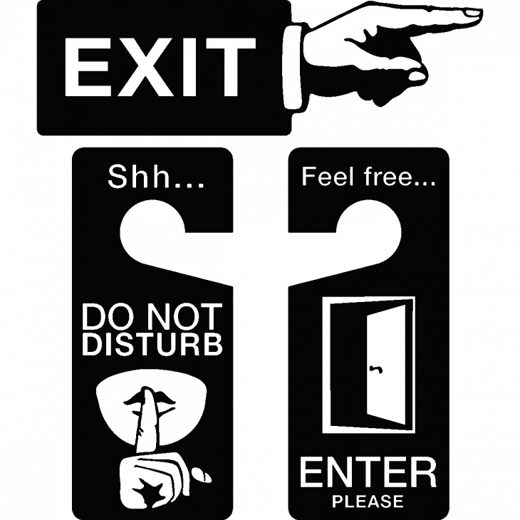 Adesivi di porte - Adesivo di porta Exit Do not disturb Enter - ambiance-sticker.com