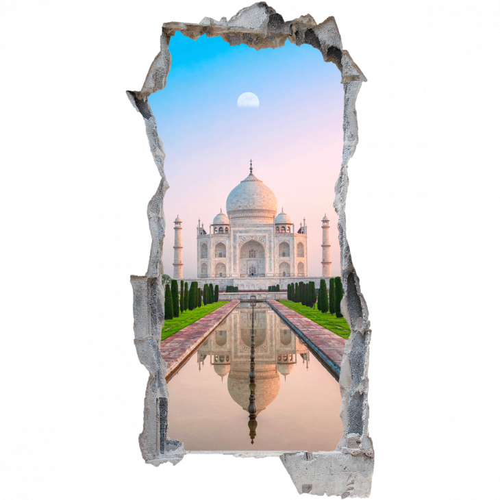 Adesivi murali panorama - Adesivo Panorama vista della Taj Mahal - ambiance-sticker.com