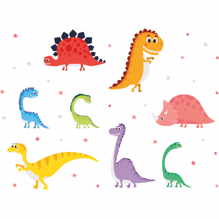 Adesivi murali dinosauro  - Adesivo dinosauri nelle stelle - ambiance-sticker.com