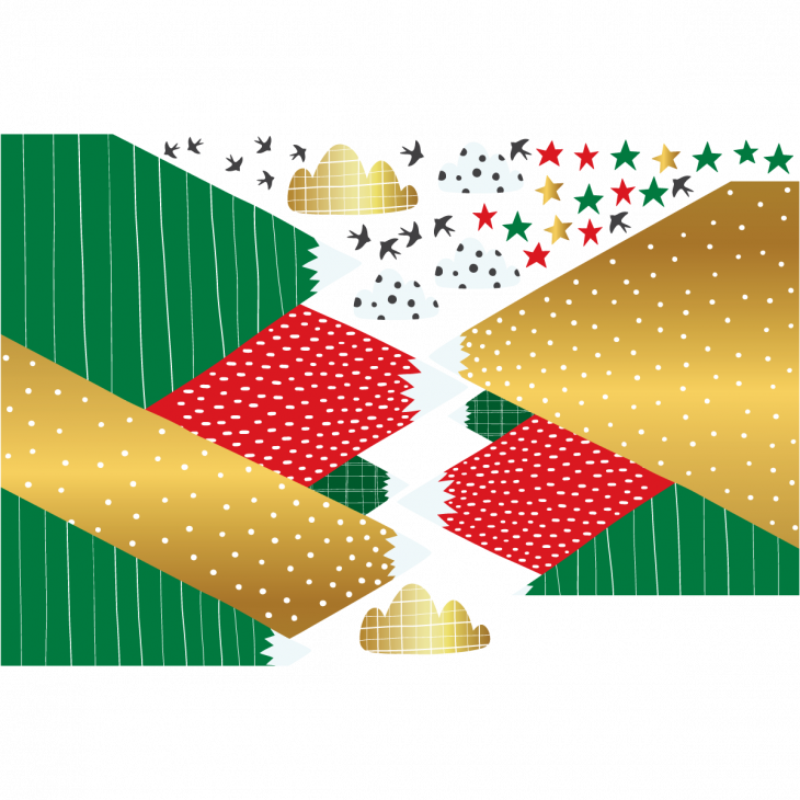 Adesivi murali Natale - Adesivi di montagne natalizie scandinave - ambiance-sticker.com