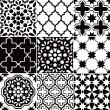 muurstickers cement tegels - 9 muursticker tegel azulejos klassiek zwart-wit schaduw - ambiance-sticker.com