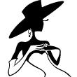 Muurstickers silhouettes - Muursticker Vrouw met grote hoed - ambiance-sticker.com