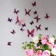 Muurstickers - Butterfly roze 3D - 18 stickers vlinders levensecht 3D - ambiance-sticker.com