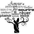 Muurstickers teksten - Muursticker Amour, passion, vivre, bonheur - ambiance-sticker.com