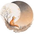 Muurstickers dieren - Muursticker dier vos onder de volle maan - ambiance-sticker.com