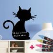 Muurstickers Schoolbord & Whiteboard -  Muursticker Schoolbord zwarte kat + 4 vloeibare krijtjes - ambiance-sticker.com