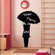 Muurstickers Schoolbord - Muursticker Schoolbord Vrouw met paraplu - ambiance-sticker.com