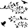Muurstickers bloemen - Muursticker Muursticker Takken van bomen en vogels - ambiance-sticker.com