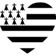 Muurstickers zen - Muursticker breizh vlag van bretagne in het hart - ambiance-sticker.com
