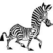Muurstickers babykamer - Muursticker Karikatuur van een zebra lopen - ambiance-sticker.com