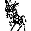 Muurstickers babykamer - Muursticker Cartoon giraffe en bloemen - ambiance-sticker.com
