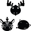 Muurstickers dieren - Muursticker Herten, zebra en kat - ambiance-sticker.com