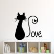Muurstickers dieren - Muursticker kat in de liefde - ambiance-sticker.com