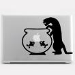 PC en MAC Laptop Stickers - Sticker Kat en vis - ambiance-sticker.com