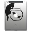 PC en MAC Laptop Stickers - Sticker Kat op een aquarium - ambiance-sticker.com
