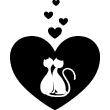 Muursticker Katten in liefde - ambiance-sticker.com