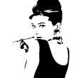 Muurstickers silhouettes - Muursticker bioscoop Audrey Hepburn portret - ambiance-sticker.com