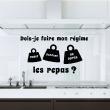 Muurstickers voor keuken - Muursticker citaat koken dois-je faire mon régime - ambiance-sticker.com