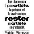 Muurstickers babykamer - Muursticker citaat Dans chaque enfant - Pablo Picasso - ambiance-sticker.com