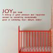 Muurstickers teksten - Muursticker citaat joy: a feeling of great pleasure - ambiance-sticker.com
