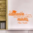 Muurstickers teksten - Muursticker citaat La educacion ... Nelson Mandela - ambiance-sticker.com