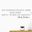 Muurstickers teksten - Muursticker citaat Les émotions - Charles Baudelaire - ambiance-sticker.com