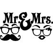 Muurstickers silhouettes - Muursticker citaat mr and mrs - ambiance-sticker.com