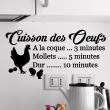 Muurstickers voor keuken - Muursticker decoratieve citaat recept Cuisson des oeufs - ambiance-sticker.com