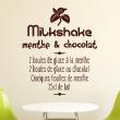 Muurstickers voor keuken - Muursticker keuken recept Milkshake menthe & chocolat - ambiance-sticker.com