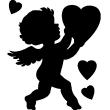 Muurstickers silhouettes - Muursticker Cupido met een hart - ambiance-sticker.com