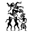 Muurstickers muziek - Muursticker Afrikaanse dans - ambiance-sticker.com