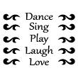 Muurstickers teksten - Muursticker Dansen, zingen, spelen ... - ambiance-sticker.com