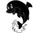 Muursticker badkamer - Muursticker Happy Dolphin - ambiance-sticker.com