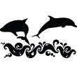 Muurstickers dieren - Muursticker Dolfijnen op de golven - ambiance-sticker.com