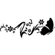 Muurstickers dieren - Muursticker Ontwerp vlinder bloem - ambiance-sticker.com