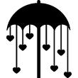 Muurstickers babykamer - Muursticker Ontwerp paraplu met harten netten - ambiance-sticker.com