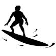 Muurstickers silhouettes - Muursticker Surfer ontwerp - ambiance-sticker.com