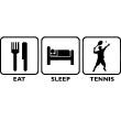Muurstickers voor deuren - Mursticker deur Eat, sleep, tennis - ambiance-sticker.com