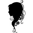 Muurstickers silhouettes - Muursticker Vrouw met krullend haar - ambiance-sticker.com