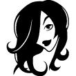 Muurstickers silhouettes - Muursticker Vrouw met grote ogen - ambiance-sticker.com