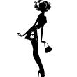Muurstickers silhouettes - Muursticker Vrouw met lang hakken - ambiance-sticker.com