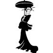 Muurstickers silhouettes - Muursticker Vrouw met Paraplu Ronde - ambiance-sticker.com