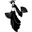 Muurstickers silhouettes - Muursticker Traditionele Aziatische Vrouw - ambiance-sticker.com