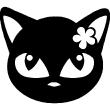 Muurstickers dieren - Muursticker Figuur kitten met een bloem - ambiance-sticker.com