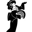 Muurstickers silhouettes - Muursticker Figuur Geisha - ambiance-sticker.com