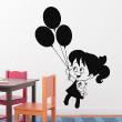 Muurstickers babykamer - Muursticker Meisje met ballonnen - ambiance-sticker.com