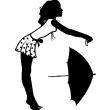 Muurstickers silhouettes - Muursticker Meisje met open paraplu - ambiance-sticker.com