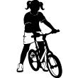 Muurstickers silhouettes - Muursticker Meisje op een fiets - ambiance-sticker.com